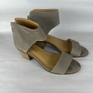 Lucky Brand Women's Leather Ankle Strap Block Heel Sandal Bootie Shoes 8.5M